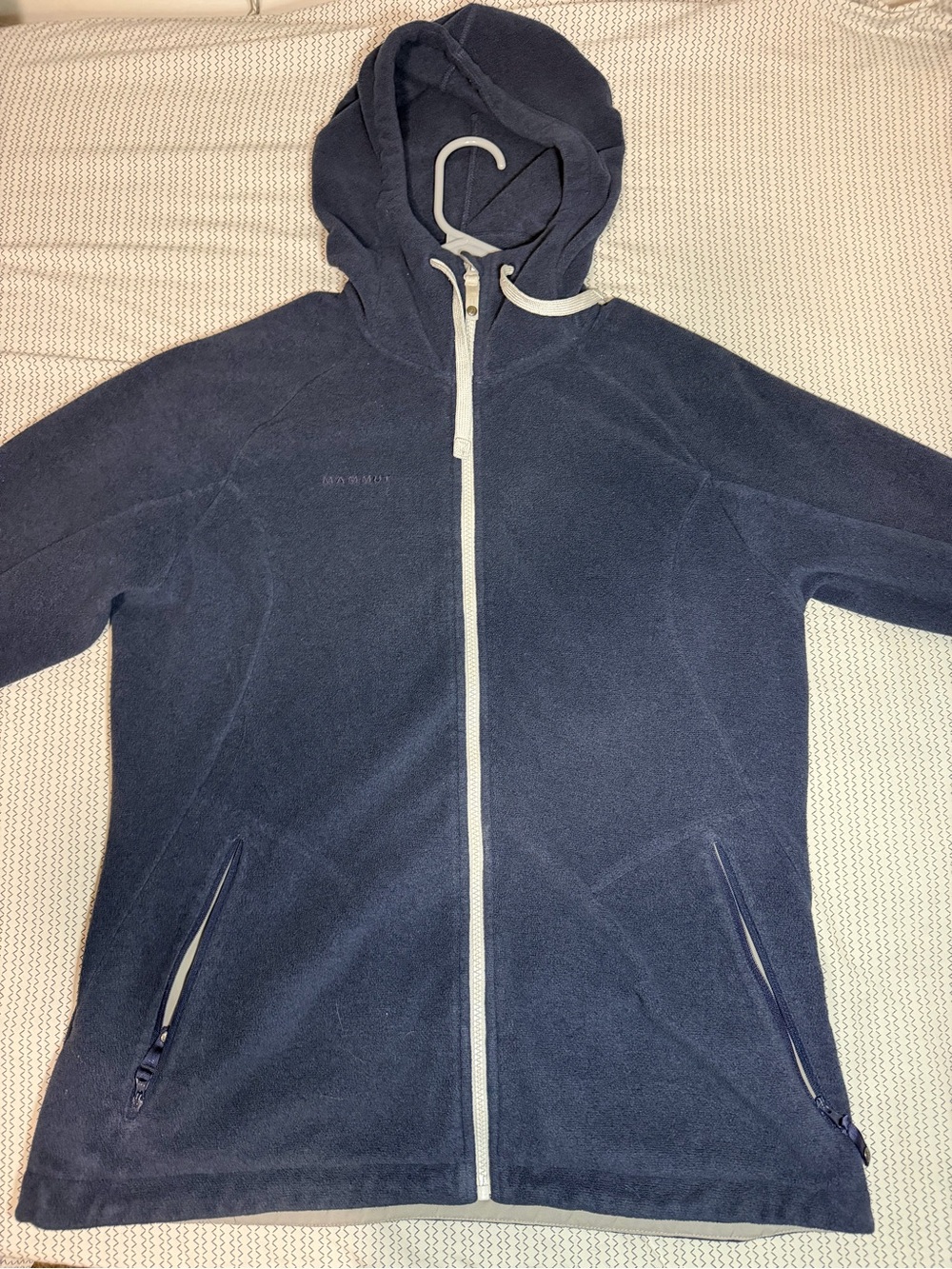 MAMMUT Womens L Blue Yampa Advanced Mid-layer Hooded Jacket Fleece Full Zip Hood